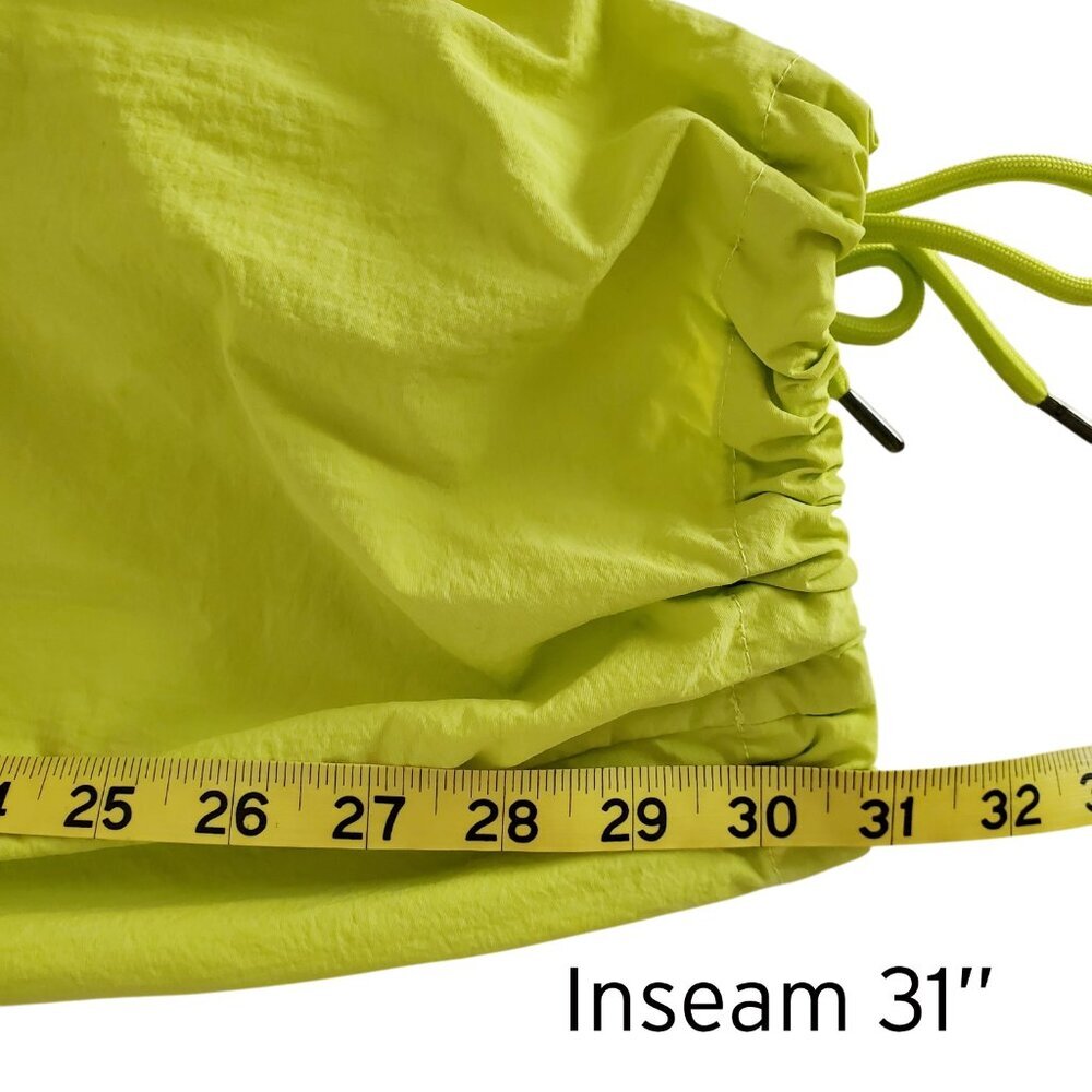 Tinseltown Bright Lime Green Chartreuse Parachute Pants Oversized Y2K Size S - Picture 14 of 16